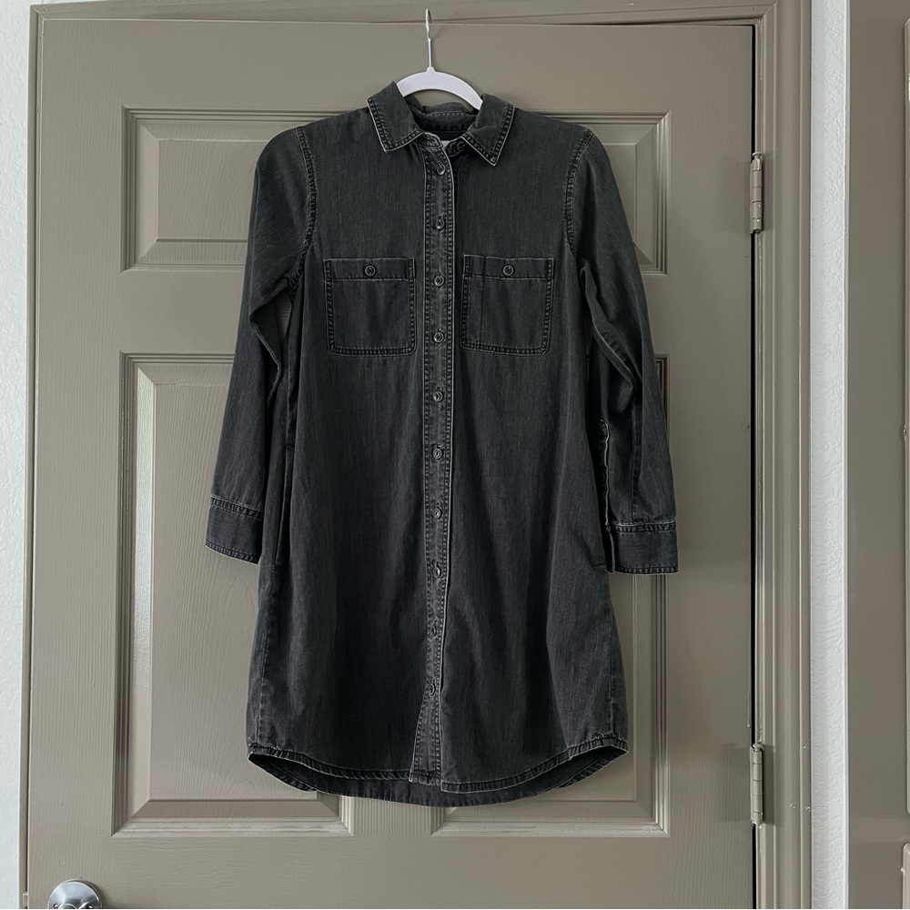 Madewell Black denim shirt dress